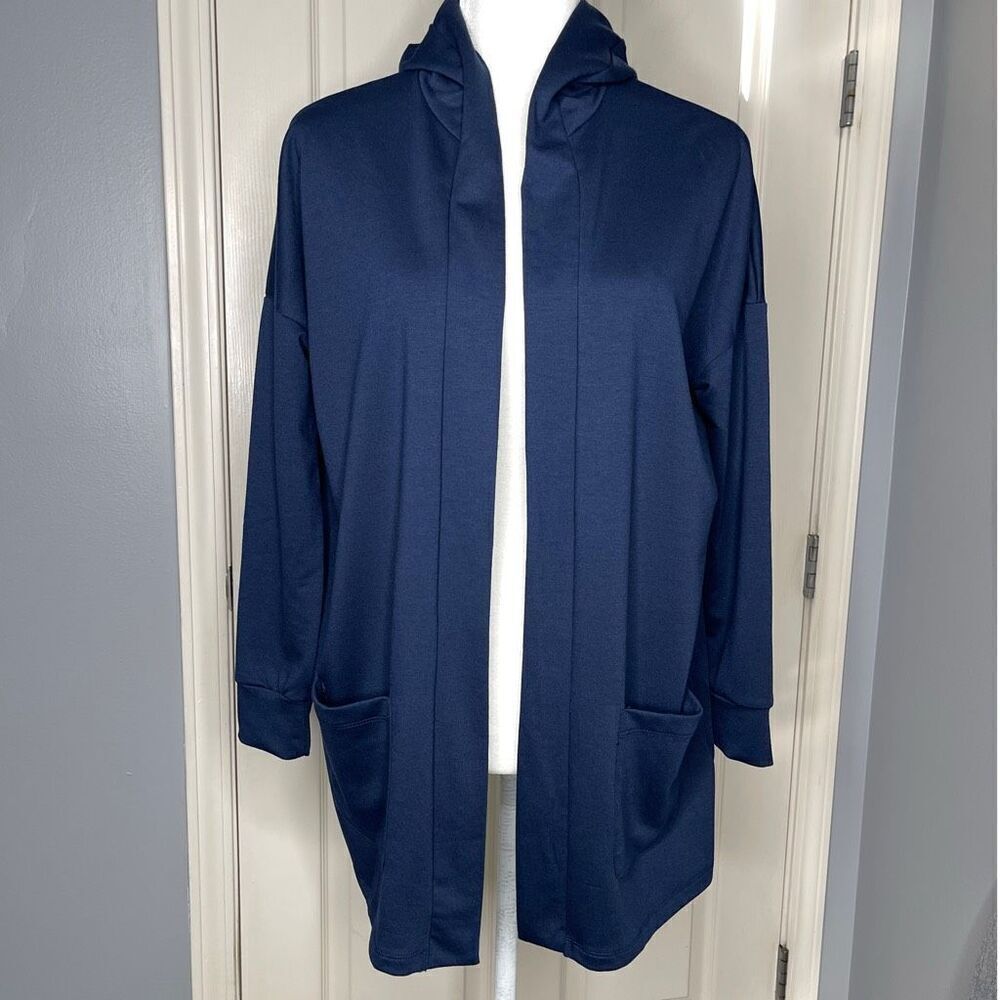 LuLaRoe Cozy Mackenzie Open Front Cardigan Sweater (Navy Blue) - Small